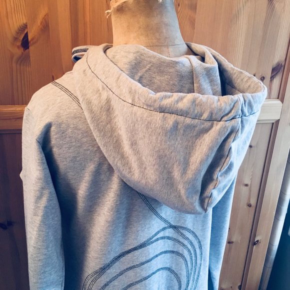 Grey Sweatshirt Dress Deconstructed Style from European Designer Size M - Picture 4 of 7